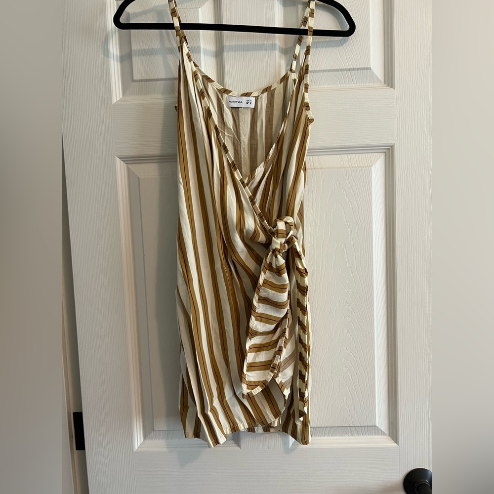 Faithfull the Brand Striped Kara Wrap Dress